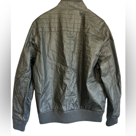 NWOT INC International Concepts Moto Aviator Bomber Jacket Coated Cotton Large - Picture 2 of 6